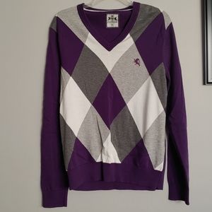 Express argyle long sleeve sweater medium purple